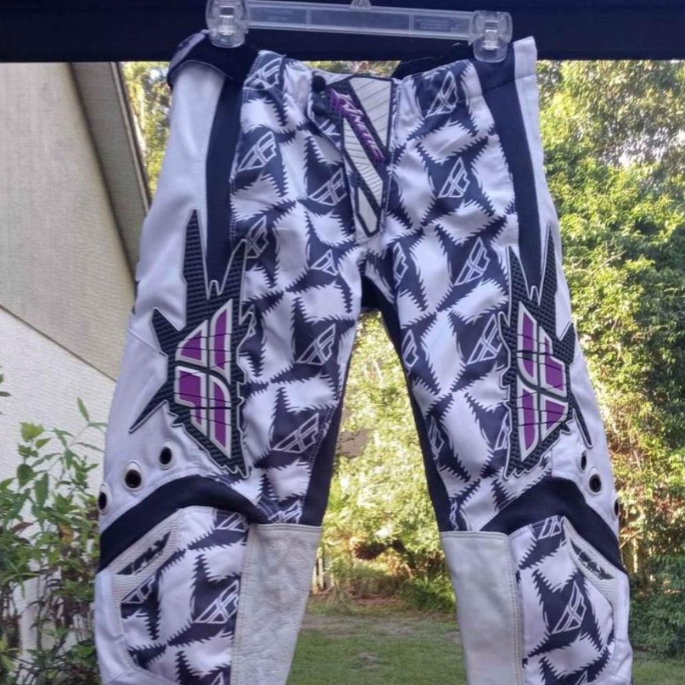 Pants Fly Race Wear Kinetic Motocross  Ladies 7-8 Leather inner knee